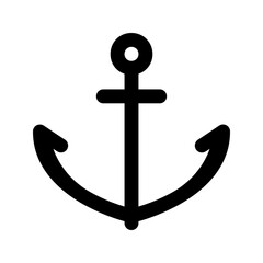 Summer holiday icon. Ship anchor icon, simple outline design, representing maritime, stability, or nautical themes, suitable for boating, travel, or ocean-related content.