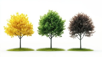 Fototapeta premium Colorful Trees Seasonal Changes.