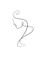 A Woman in One Line Drawing – Printable Wall Art – Minimalist Modern Wall Art