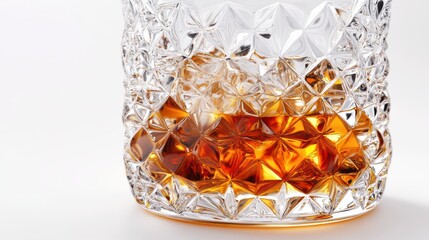 Crystal Whiskey Glass with Ice.