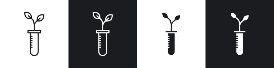 Test tube with plant icons graphic vectors
