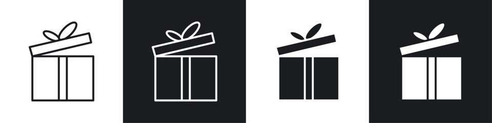 Present gift box icons graphic vectors