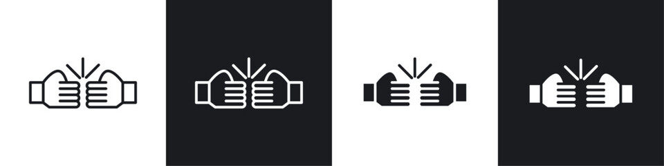 Fist bump icons graphic vectors