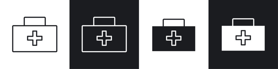 First aid box icons graphic vectors