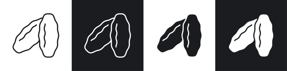 Date fruit icons graphic vectors