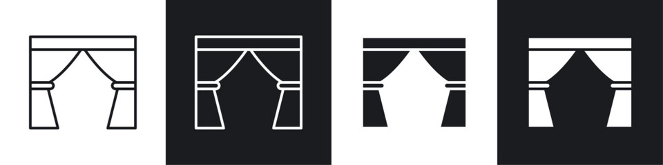 Curtain icons graphic vectors