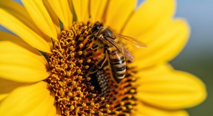 Honeybee on a sunflower.