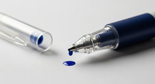 Bolígrafo con Fuga de Tinta y Mancha en el Papel