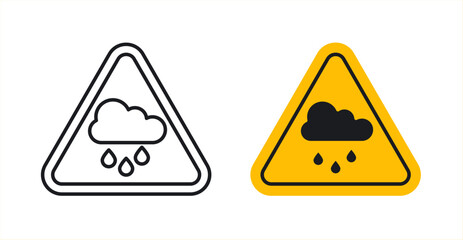 Obraz premium Rain warning signs graphic vectors