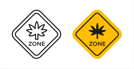 Obraz premium Cannabis zone traffic signs graphic vectors