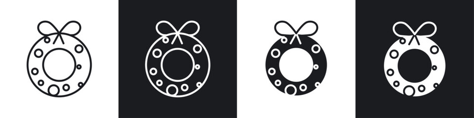 Christmas wreath icons graphic vectors