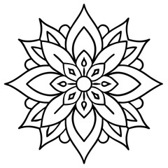 Flower Art SVG – Bold Line Floral Shape for Coloring Pages, Wall Decor, and Crafts