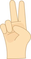 Number 2 Finger Hand Gestur Counting