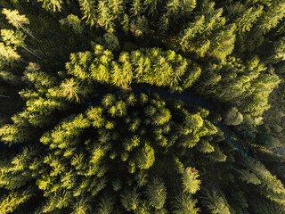 Sunset over Liptov region with and High Tatras mountains landscape, slovakia.