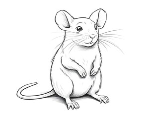 A cute mouse coloring page for kids.