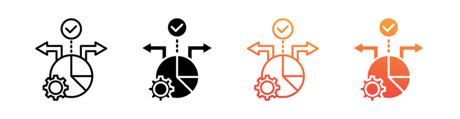 Decision Making Multiple Style Icon Set Vector 