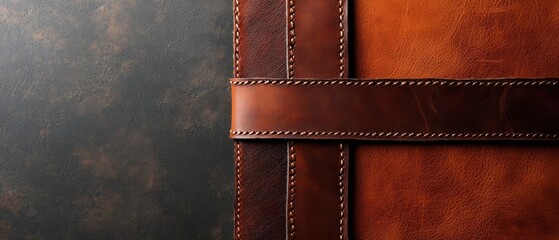 Close-up of a brown leather wallet. the wallet appears to be made of high-quality leather and has a smooth texture.