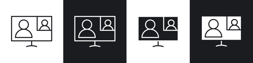 Video chat icons vector graphics for web designs
