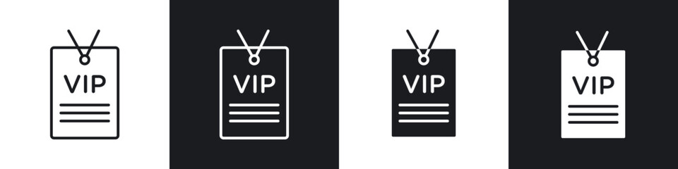 VIP pass icons vector graphics for web designs