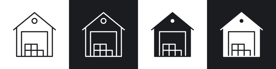 Warehouse icons vector graphics for web designs