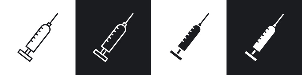 Syringe injection icons vector graphics for web designs
