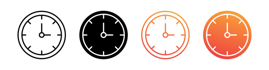Time Multiple Style Icon Set Vector 