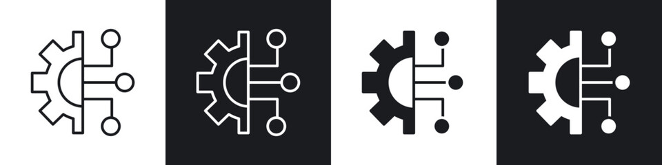 Technology icons vector graphics for web designs