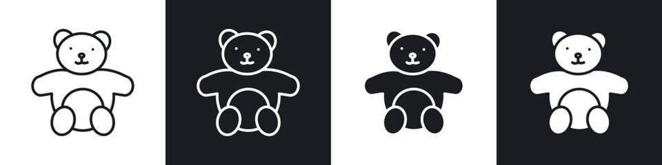 Teddy bear icons vector graphics for web designs