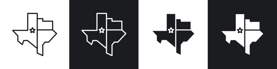 Texas icons vector graphics for web designs