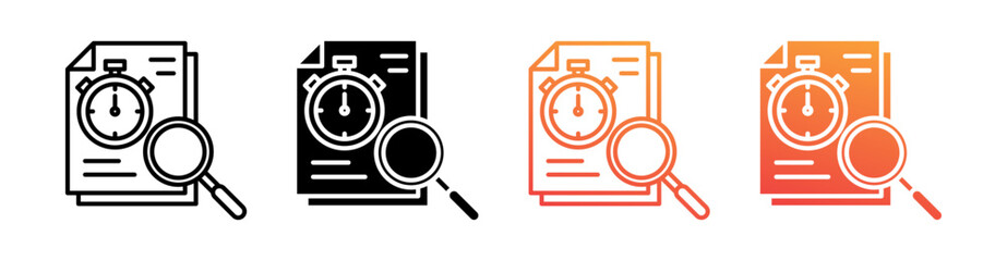 Time Tracking Multiple Style Icon Set Vector 