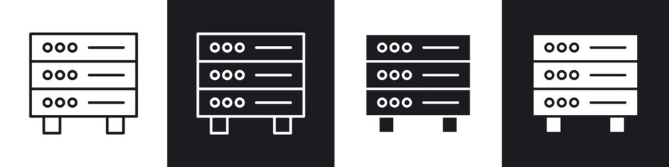 Server icons vector graphics for web designs