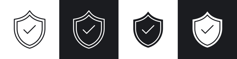 Shield check mark icons vector graphics for web designs