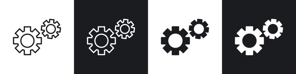Settings gear icons vector graphics for web designs