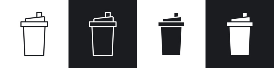 Protein shake icons vector graphics for web designs