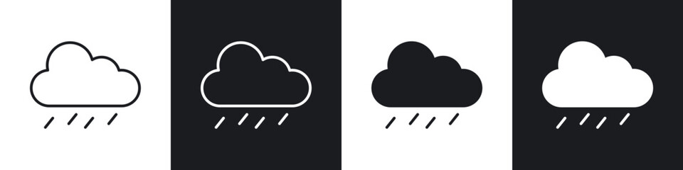 Rain icons vector graphics for web designs