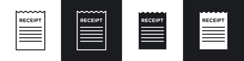 Receipt icons vector graphics for web designs