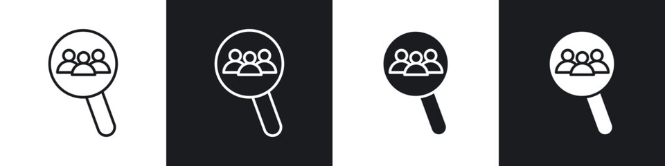 Recruitment icons vector graphics for web designs