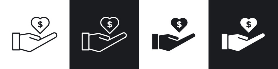 Philanthropy icons vector graphics for web designs