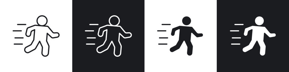 Running icons vector graphics for web designs