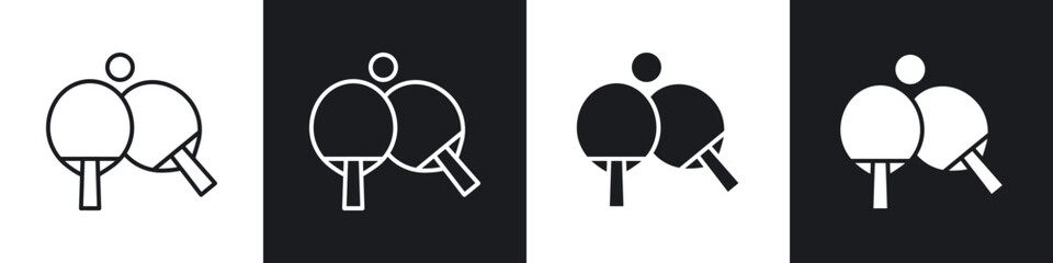 Ping pong icons vector graphics for web designs