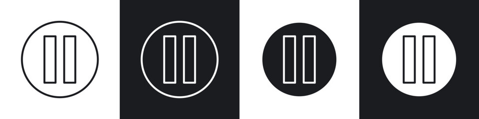 Pause button icons vector graphics for web designs