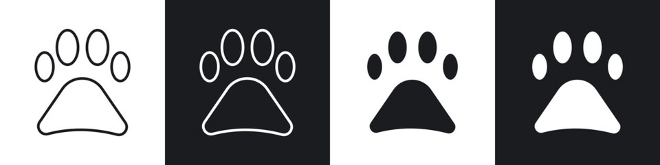 Paw icons vector graphics for web designs