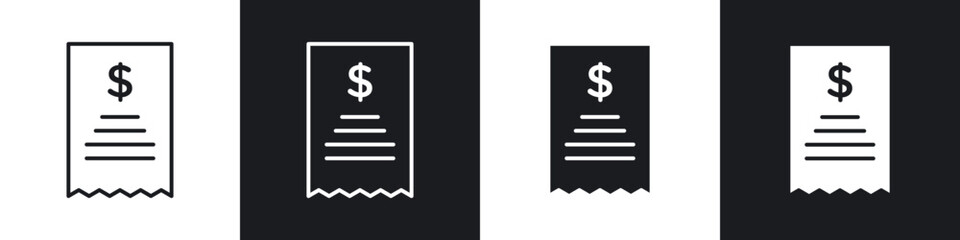 Payment receipt icons vector graphics for web designs