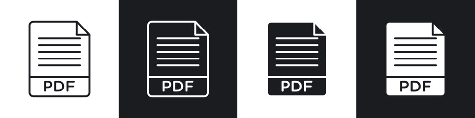 PDF file icons vector graphics for web designs