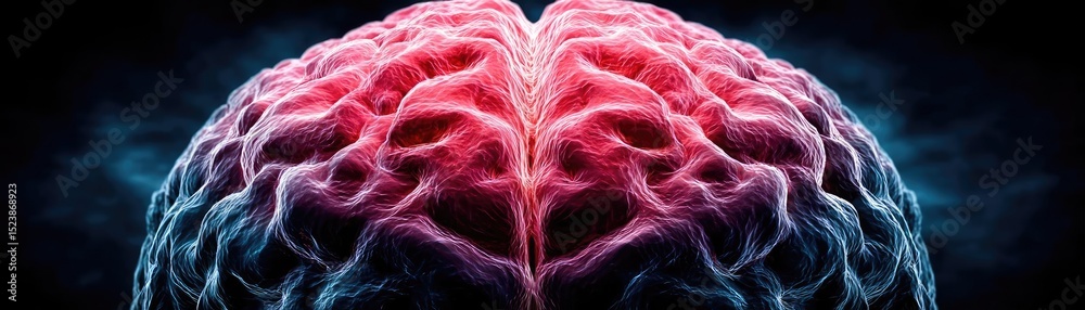 Poster brain and emotion including fear and mental balance concept. an artistic representation of a vibrant