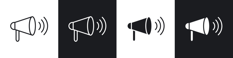 Megaphone icons vector graphics for web designs