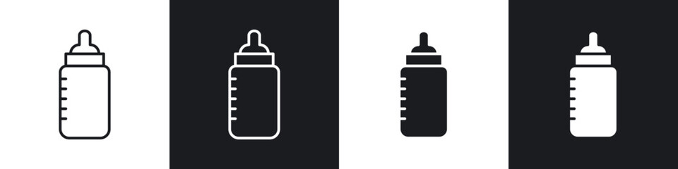 Milk bottle icons vector graphics for web designs