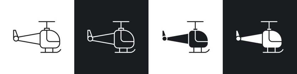 Helicopter icons vector graphics for web designs