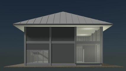 3D illustration of building project