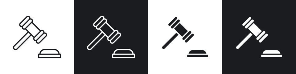 Gavel icons vector graphics for web designs
